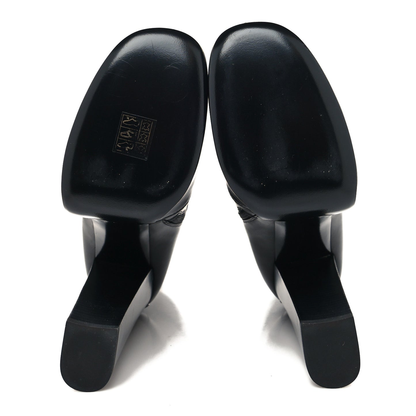 Calfskin Mina 85 Boots 38.5 Black