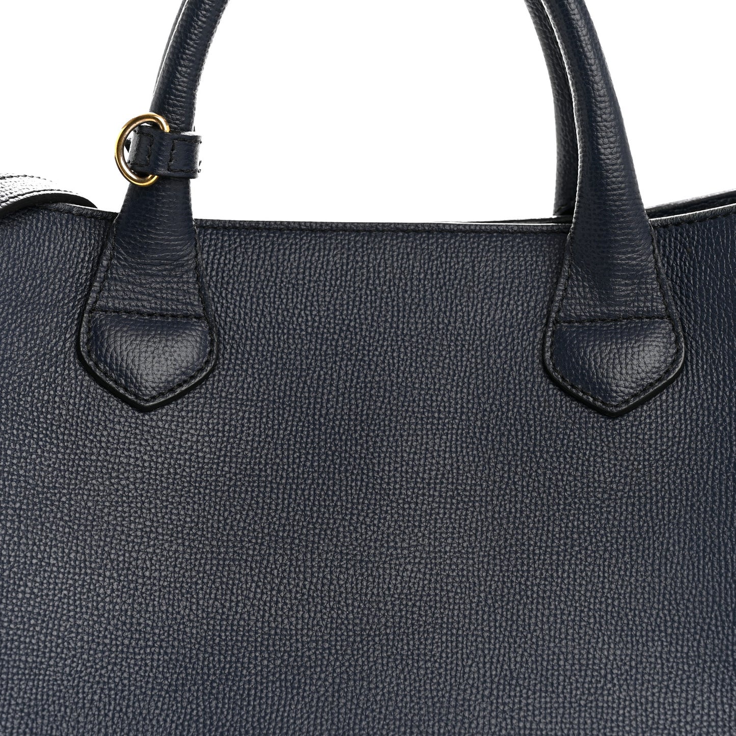 Grainy Calfskin House Check Large Banner Tote Ink Blue