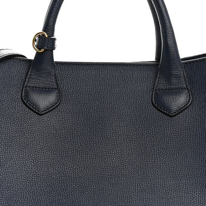 Burberry Grainy Calfskin House Check Large Banner Tote Ink Blue 8 of 15