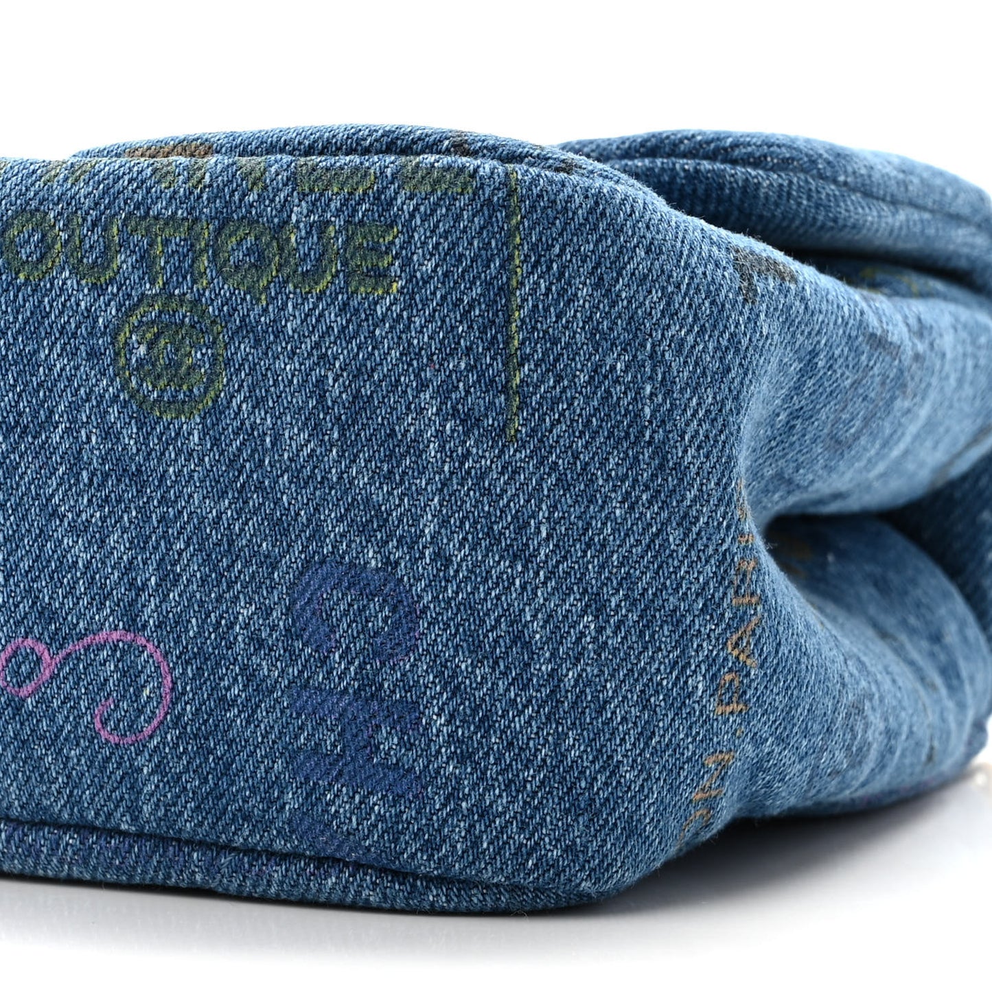 Denim Quilted Mini Denim Mood Rectangular Flap Blue Multicolor