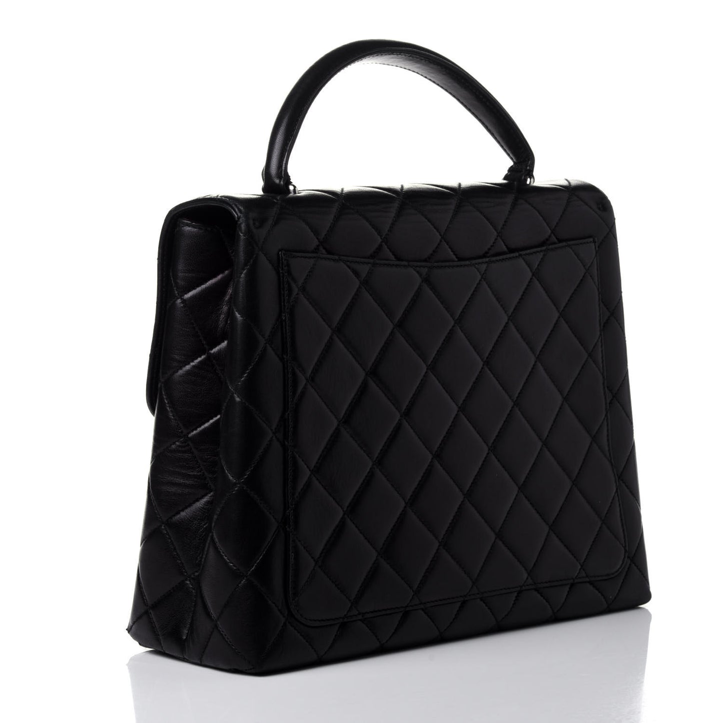 Lambskin Quilted Jumbo Kelly Flap Bag Black