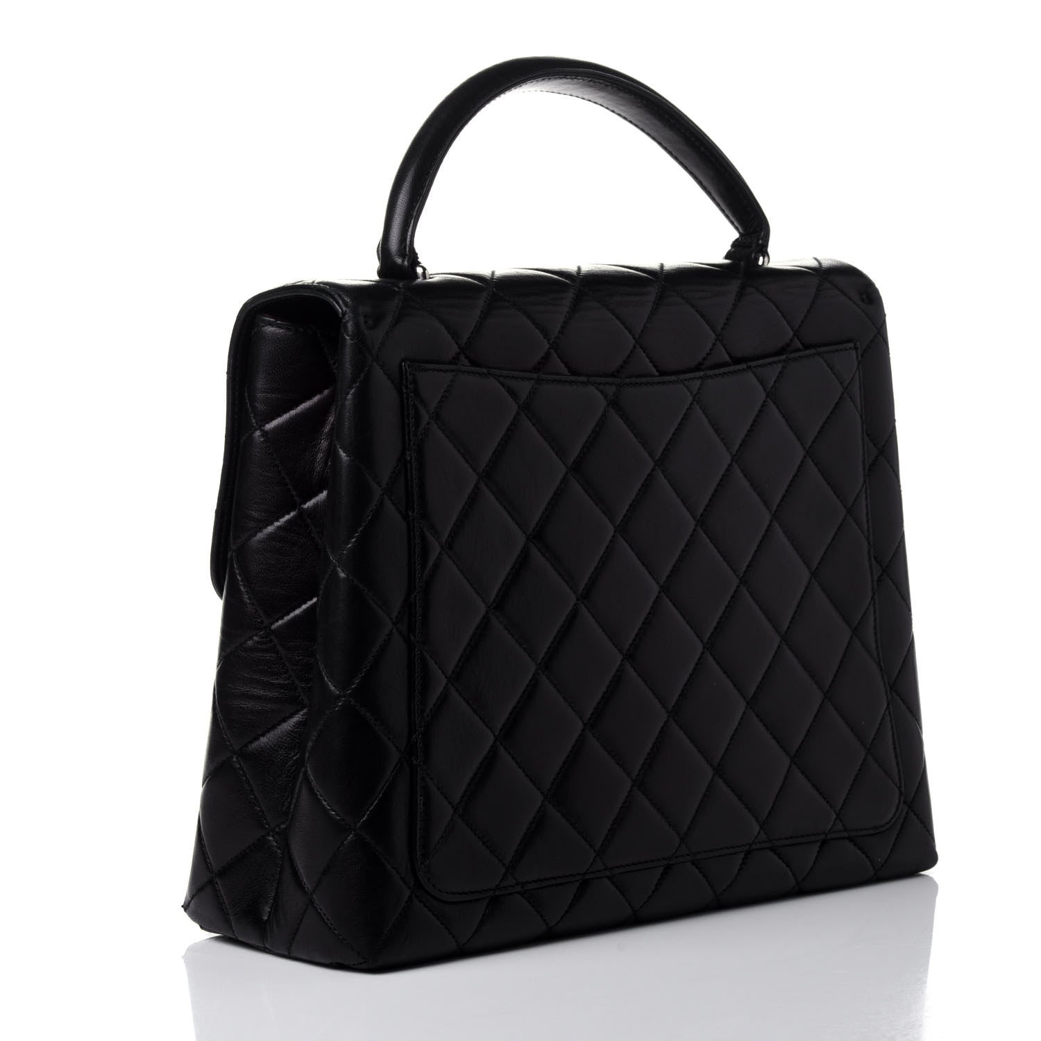 Chanel Lambskin Quilted Jumbo Kelly Flap Bag Black 2 of 5