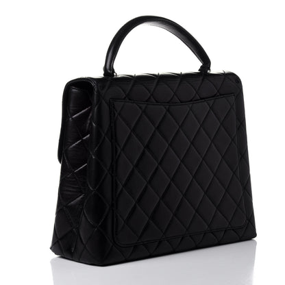 Chanel Lambskin Quilted Jumbo Kelly Flap Bag Black 2 of 5