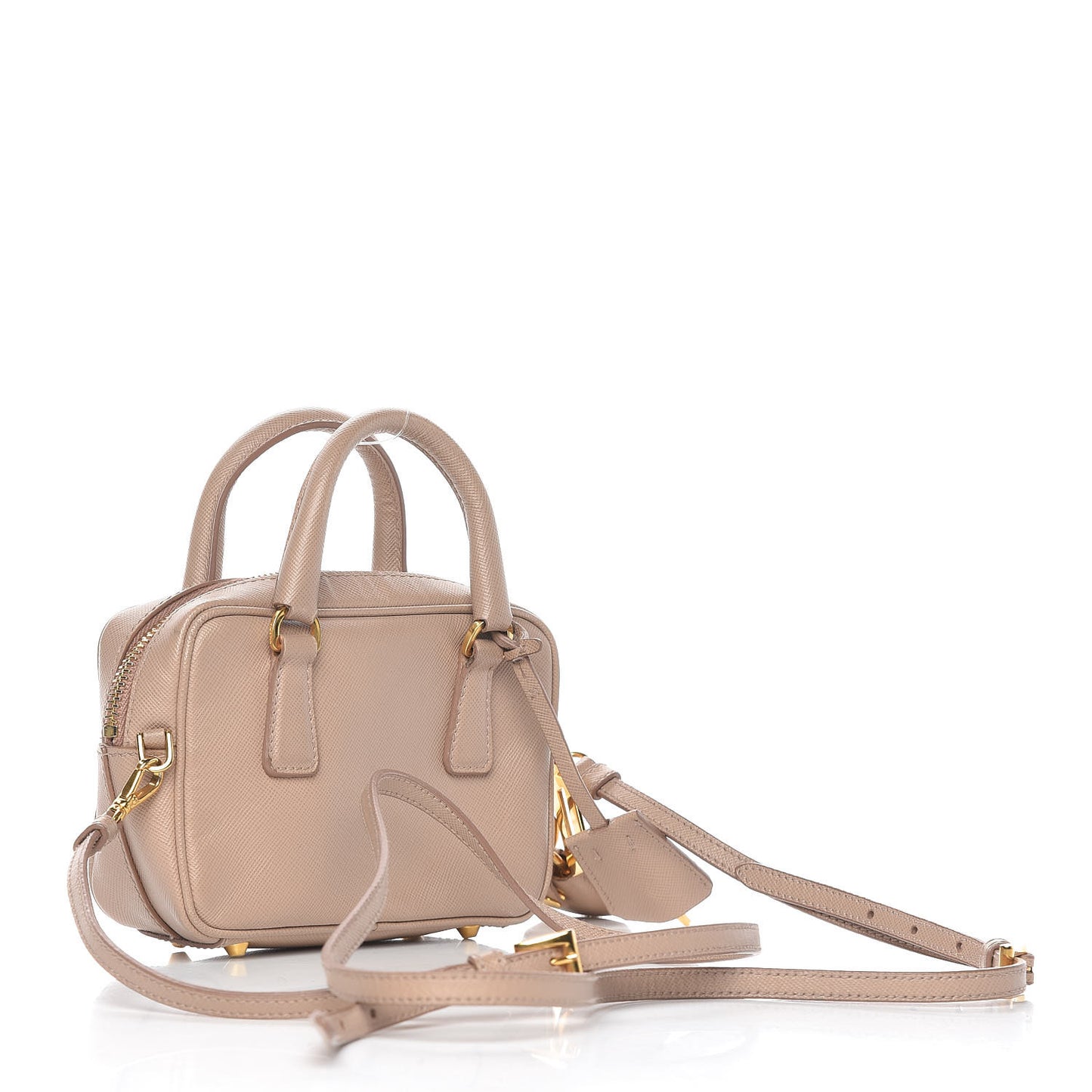 Saffiano Lux Mini Top Handle Crossbody Cammeo