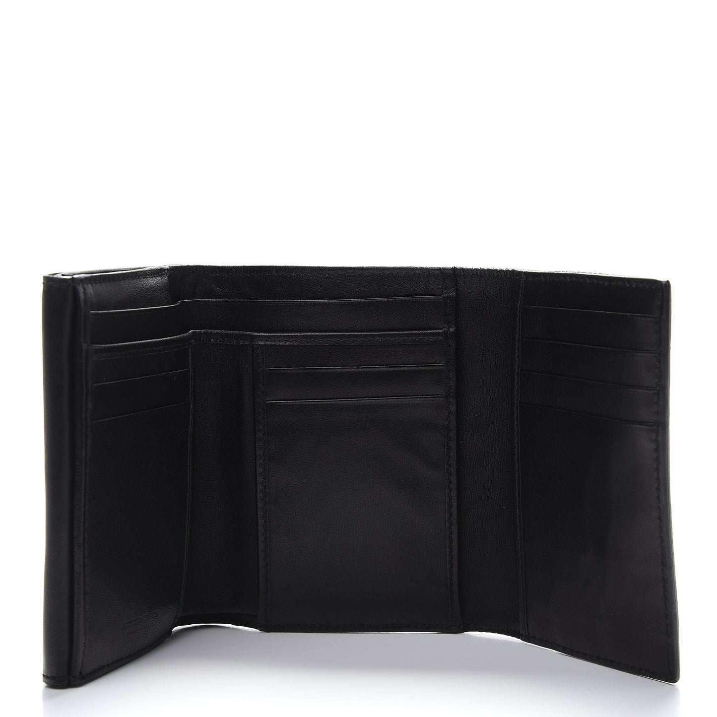 Nappa Intrecciato Tri-Fold Wallet Black