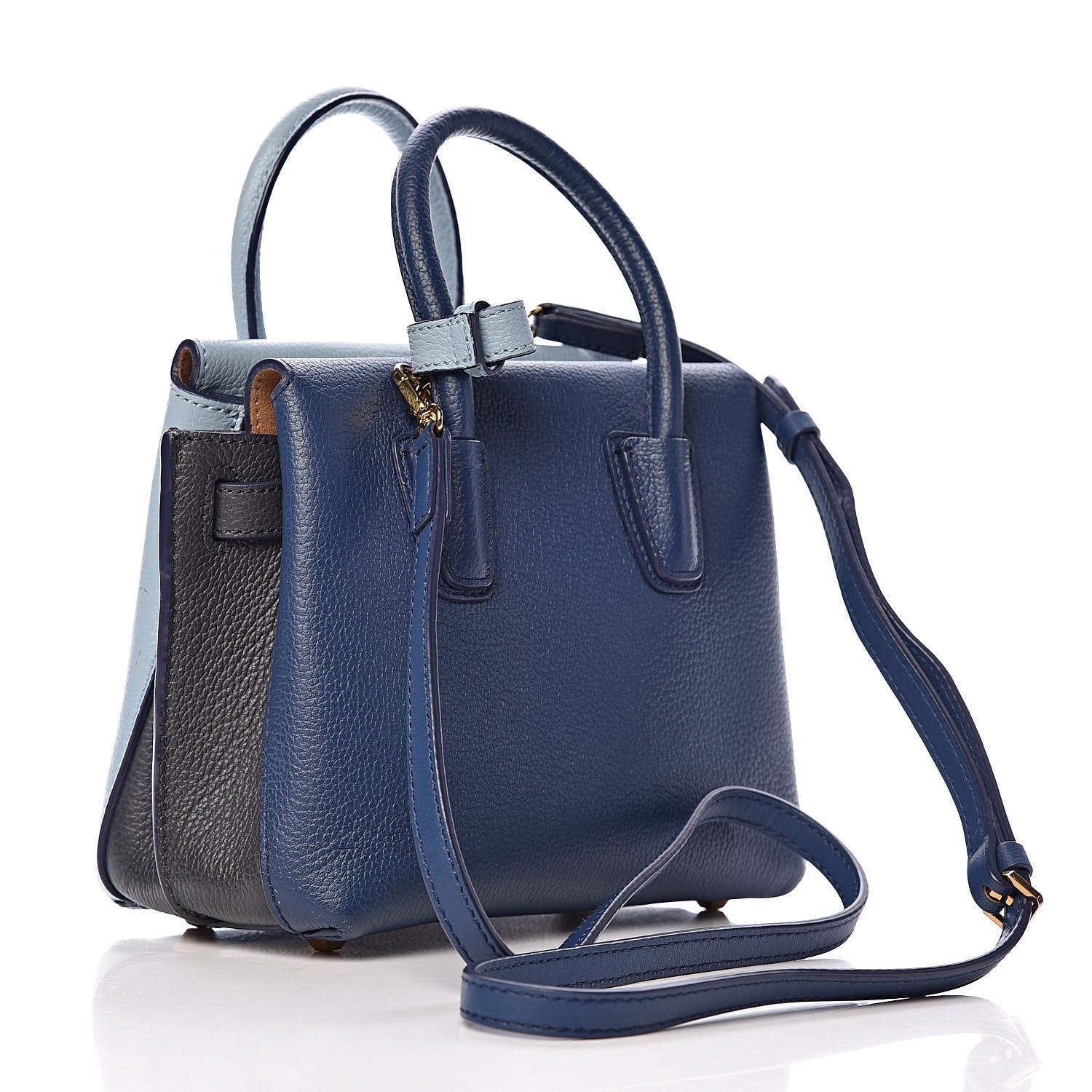 MCM Grained Calfskin Tri-Color Mini Milla Tote Blue 3 of 12