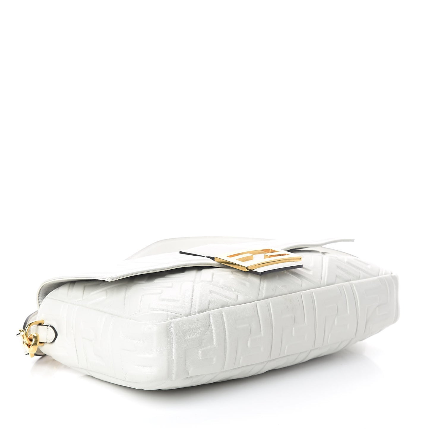 Nappa FF 1974 Embossed Large Baguette White