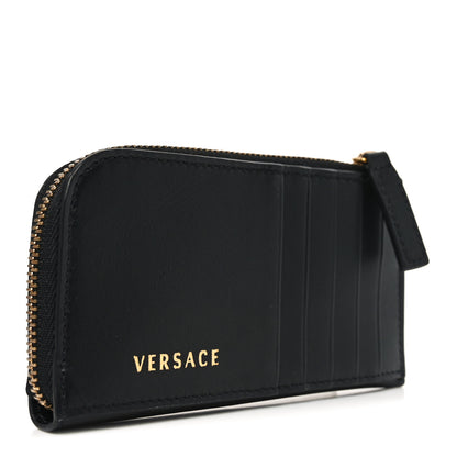 Versace Nappa La Medusa Studded Zip Pouch Card Holder Black 3 of 7