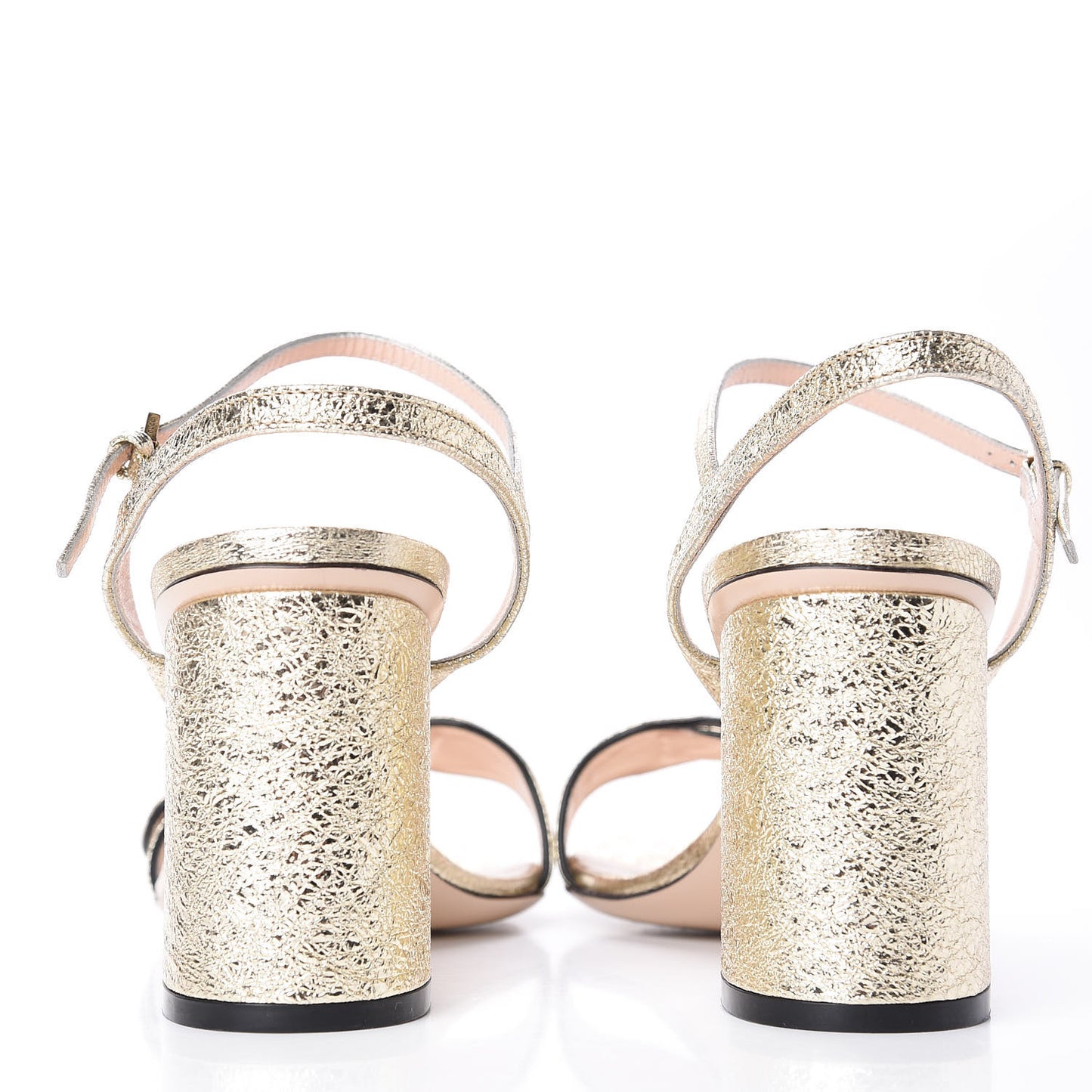 Galassia GG Marmont Ankle Wrap 75mm Sandals 39 Platino