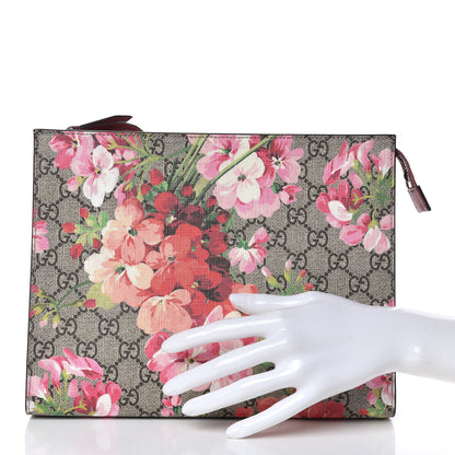 Gucci GG Supreme Monogram Blooms Large Cosmetic Case Beige Multicolor Dry Rose 2 of 9