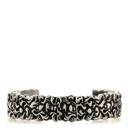 Gucci Metal Lion Mane Cuff Bracelet S Aged Silver 1 of 5