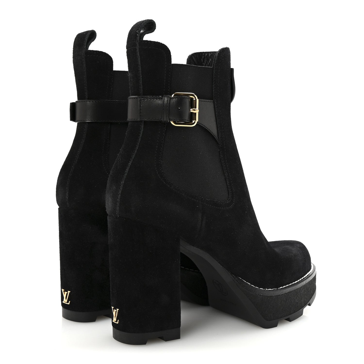 Louis Vuitton LV Suede Beaubourge Ankle Boot 38 Black 5 of 9