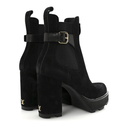 Louis Vuitton LV Suede Beaubourge Ankle Boot 38 Black 5 of 9