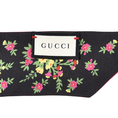 Gucci Silk Twill Sine Amore Neck Bow Scarf Fuxia Black 4 of 4