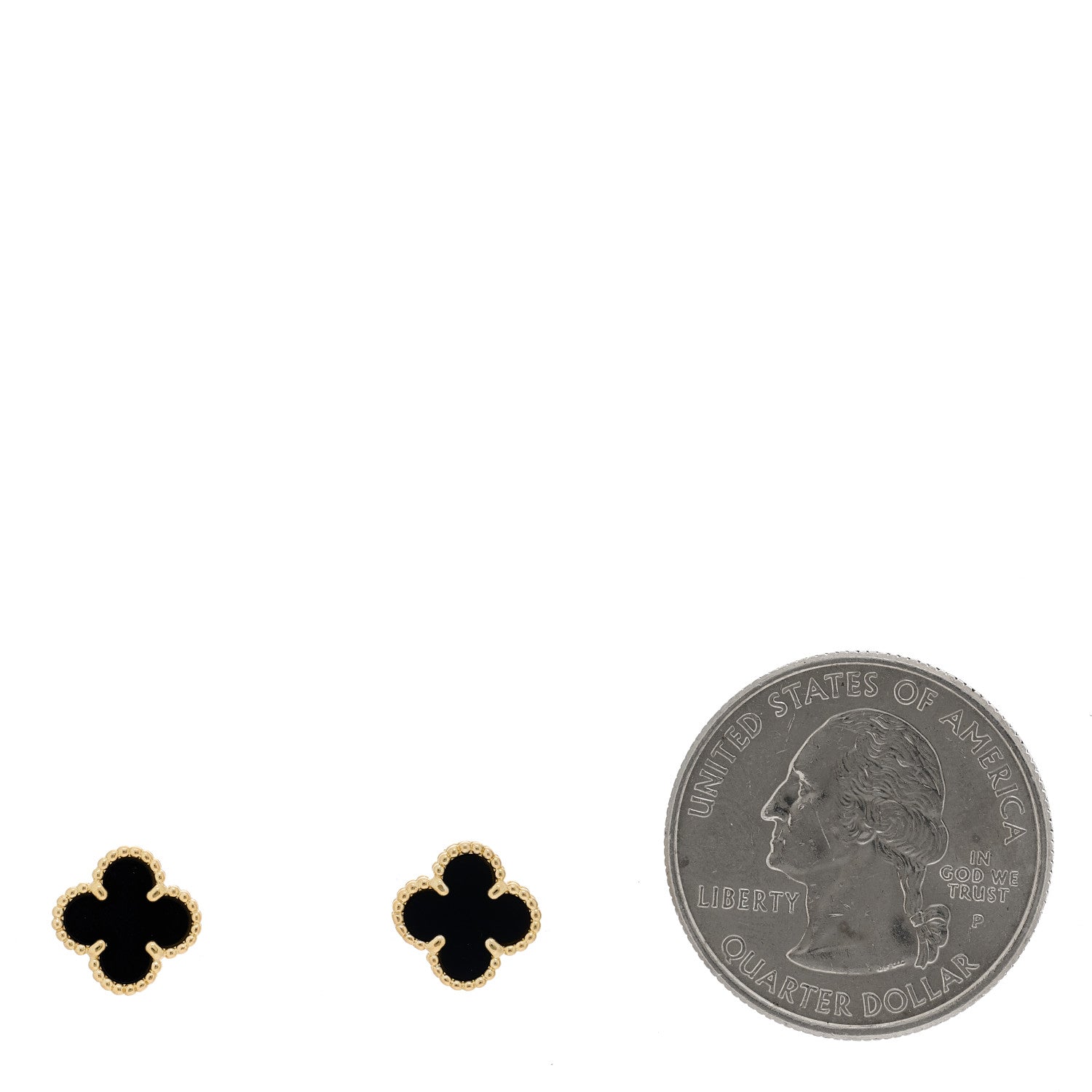 Van Cleef & Arpels 18K Yellow Gold Black Onyx Sweet Alhambra Earrings 2 of 4