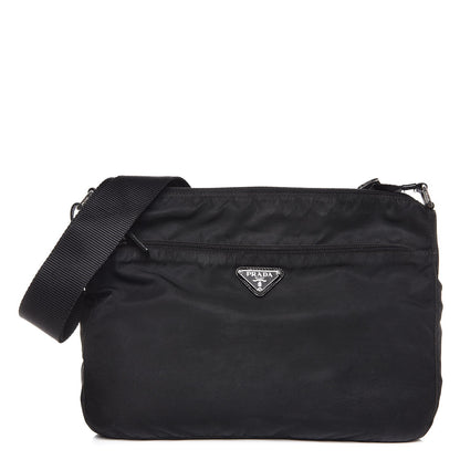 Prada Nylon Flat Messenger Bag Black 1 of 7