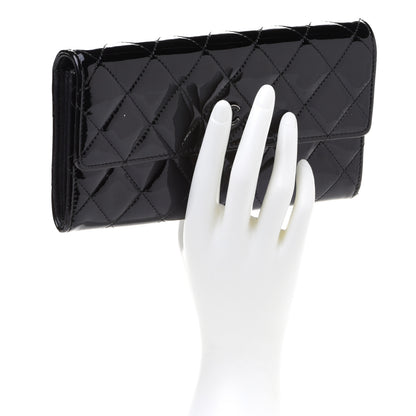 Chanel Patent CC Large Gusset Flap Wallet Black 2 of 15