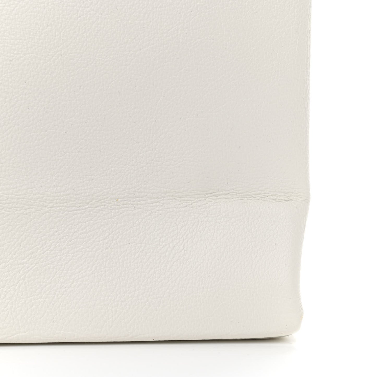 Calfskin Medium Logo North South Shopping Tote White