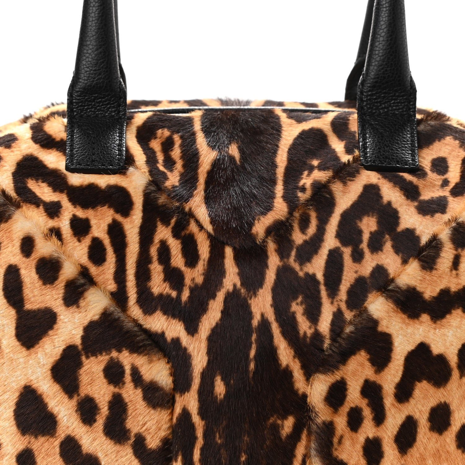 Saint Laurent Pony Hair Leopard Print Tote Black 8 of 15