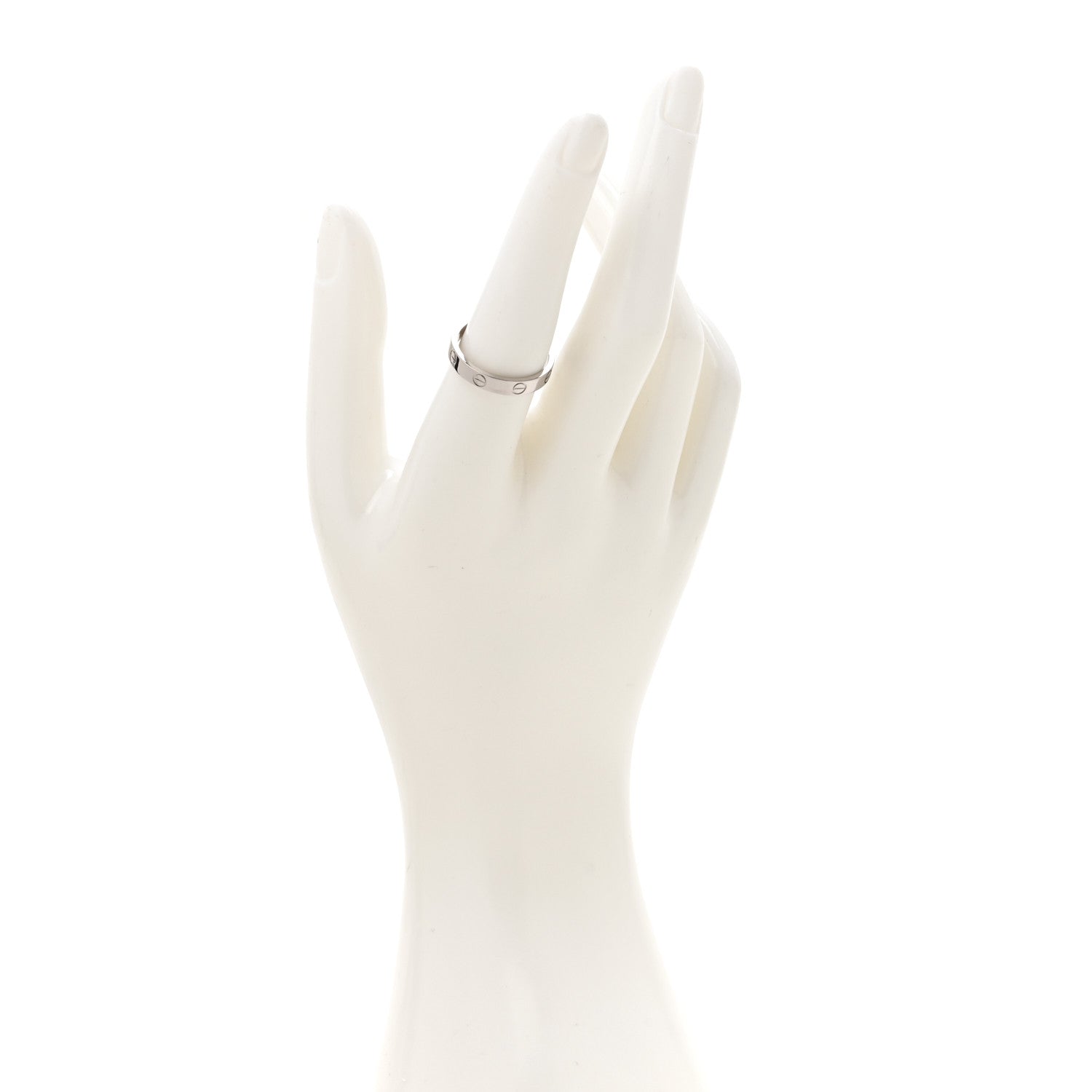 Cartier 18K White Gold 3.5mm LOVE Wedding Band Ring 56 7.5 2 of 4