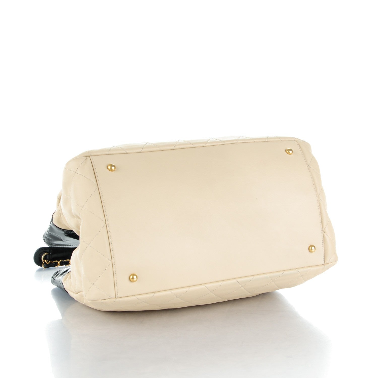 Chanel Calfskin Quilted In The Mix Shopping Tote Beige Black 4 of 8