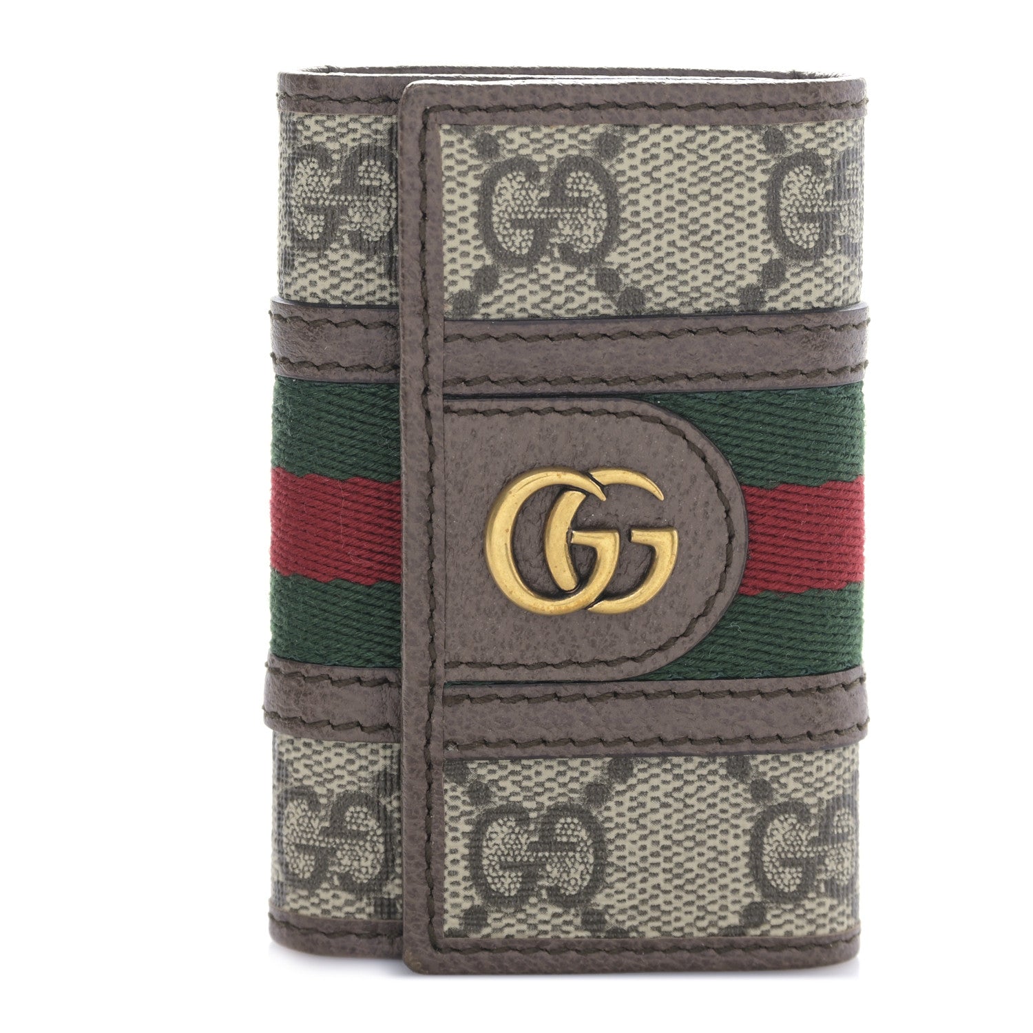 Gucci GG Supreme Monogram Web Ophidia 6 Key Holder Case Beige New Acero 1 of 8