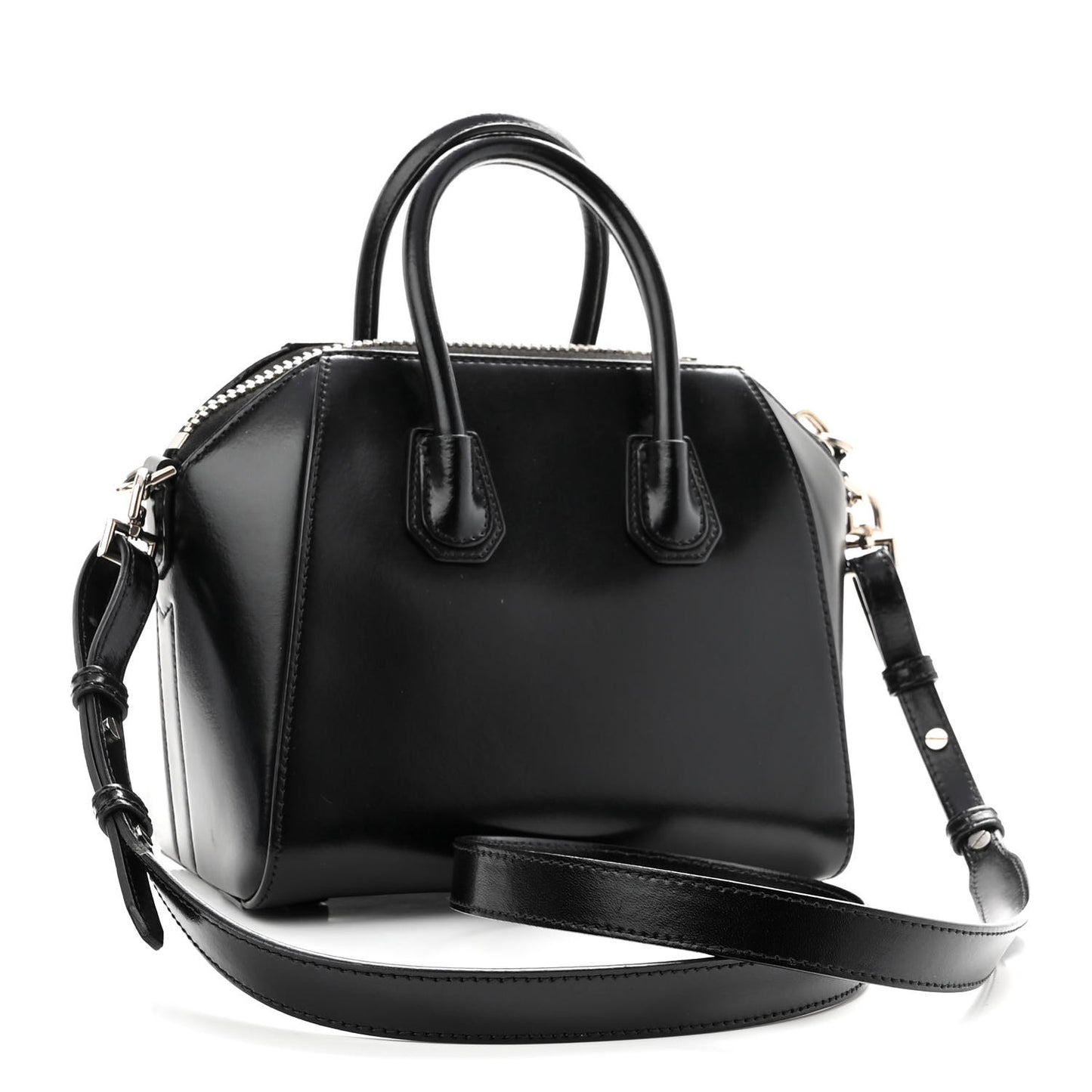 Shiny Lord Calfskin Mini Antigona Black