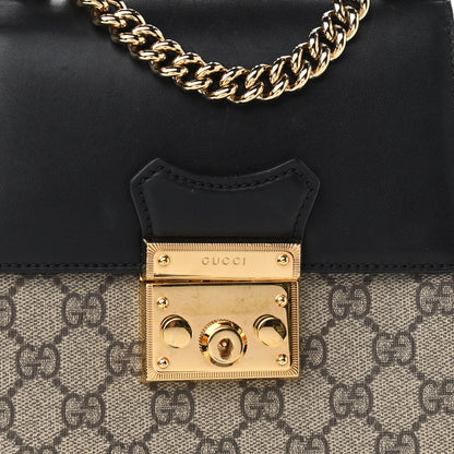 Gucci GG Supreme Monogram Calfskin Padlock Backpack Beige Cuir Black 8 of 14