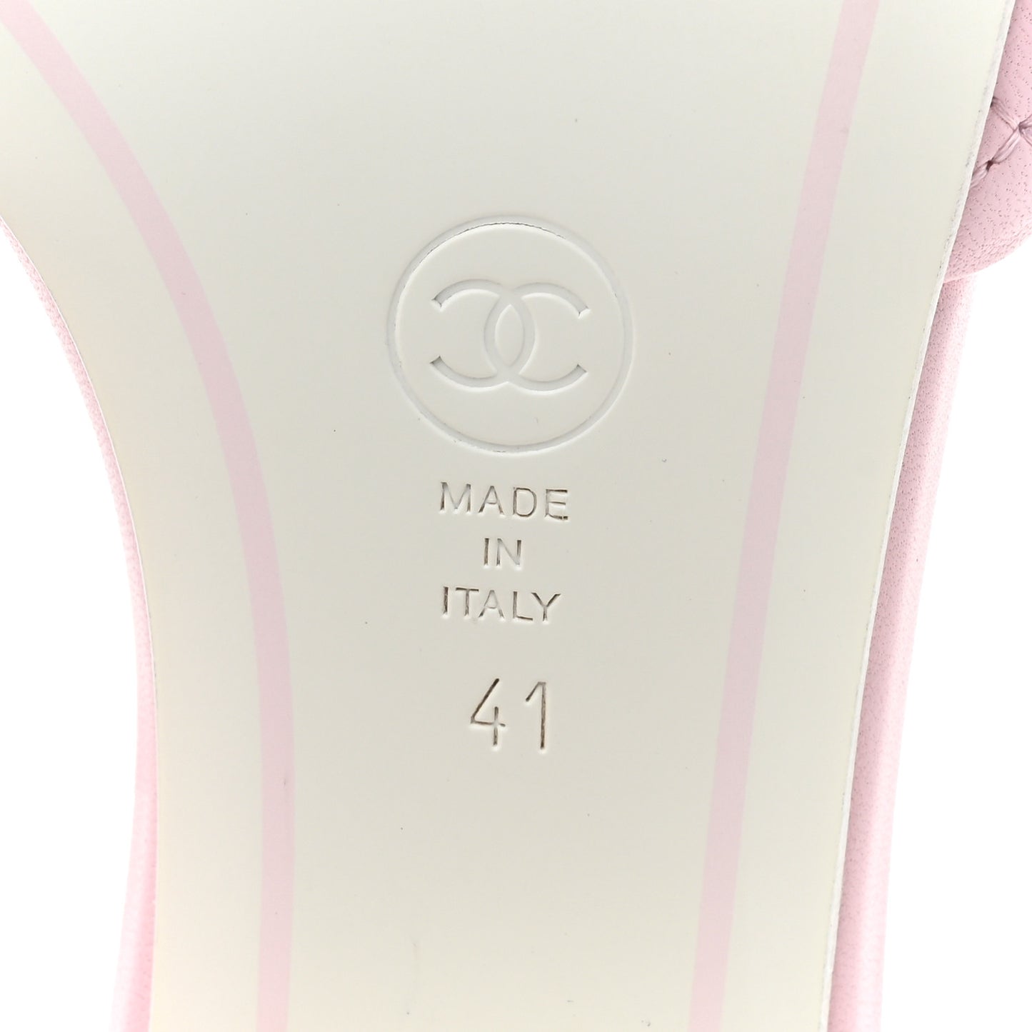 Lambskin Quilted Textured CC Mules 41 Light Pink