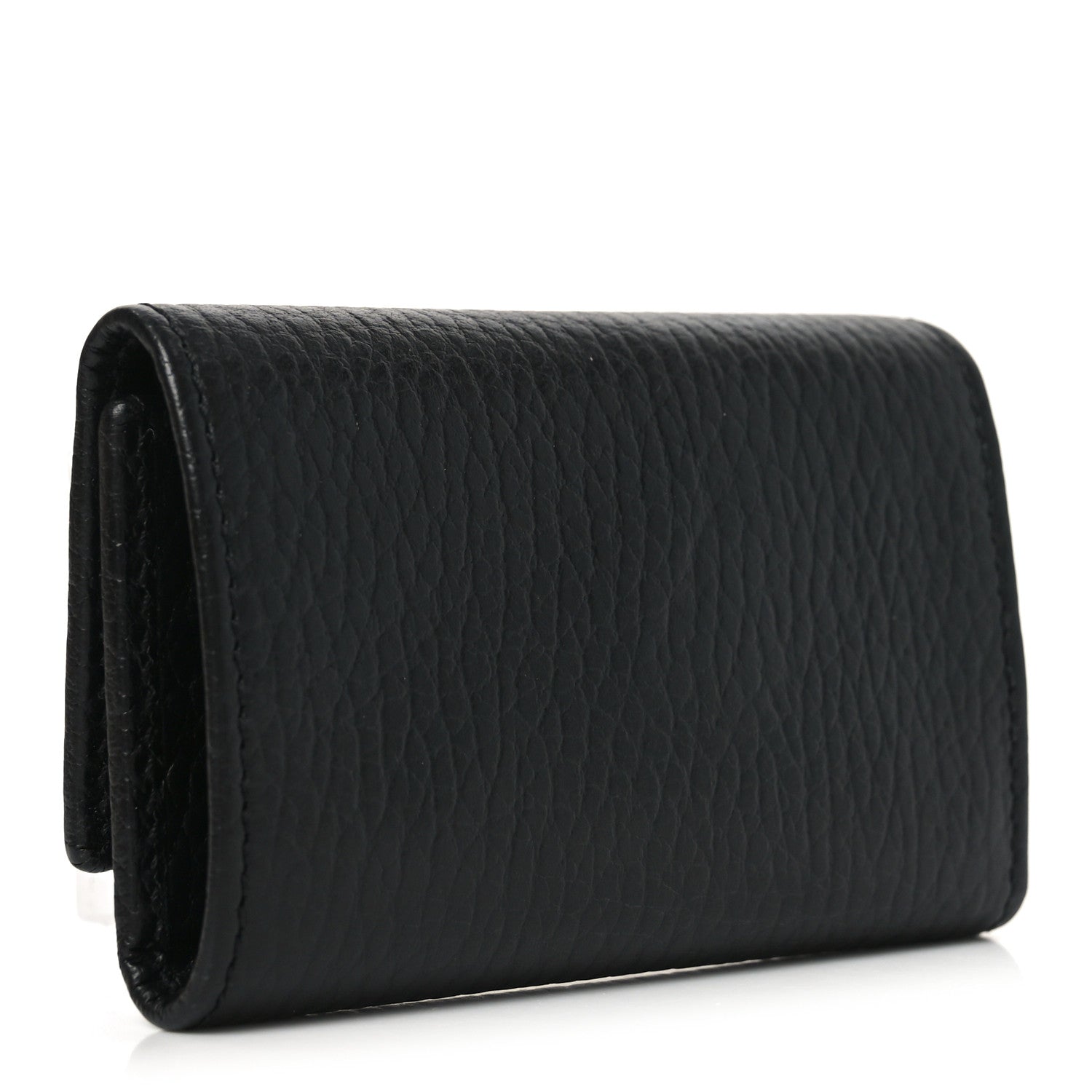 Gucci Pebbled Calfskin GG Marmont 6 Key Holder Black 3 of 8