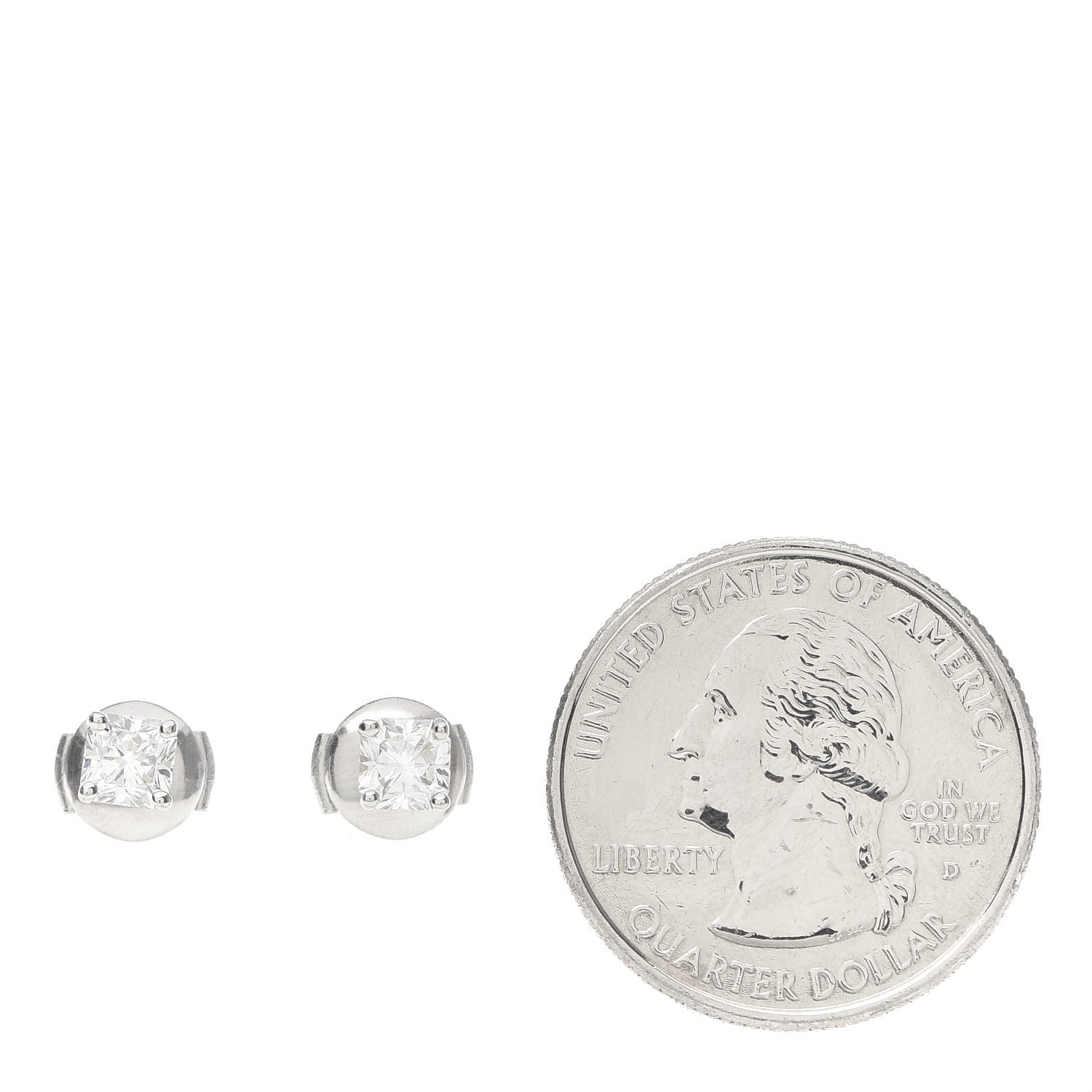 Tiffany Platinum Diamond 1.15ctw Lucida Solitaire Earrings 2 of 5
