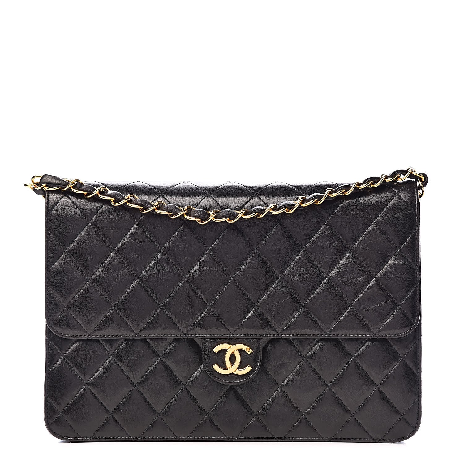 Chanel Lambskin Quilted Medium Single Flap Black 1 of 11