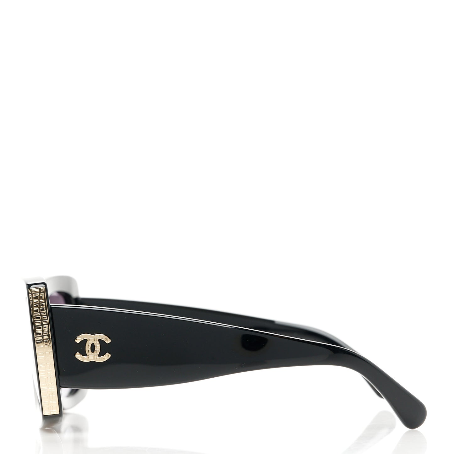 Acetate Rectangle Sunglasses 5435-A Black