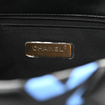 Chanel Lambskin Printed Fabric Medium Chanel 19 Flap Black Multicolor 8 of 10