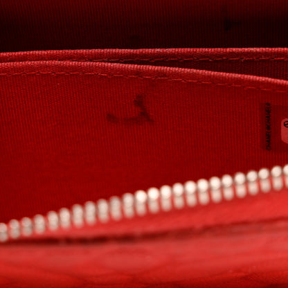 Chanel Caviar Camellia Embossed Zip Coin Purse Red 8 of 11