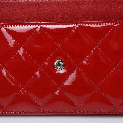 Chanel Patent Quilted Wallet On Chain WOC Red 9 of 19