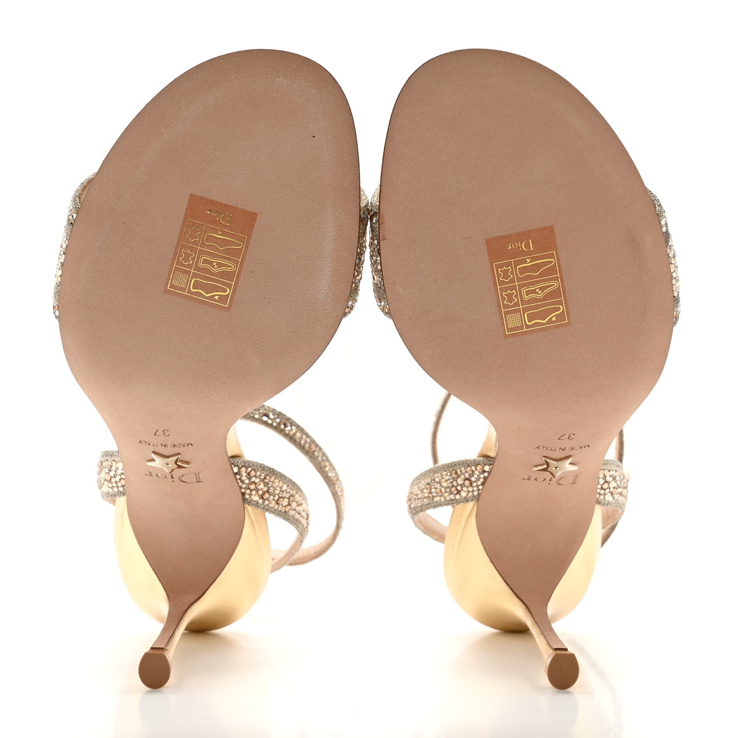 Cotton Strass Embroidered Dway Heeled Sandals 37 Gold
