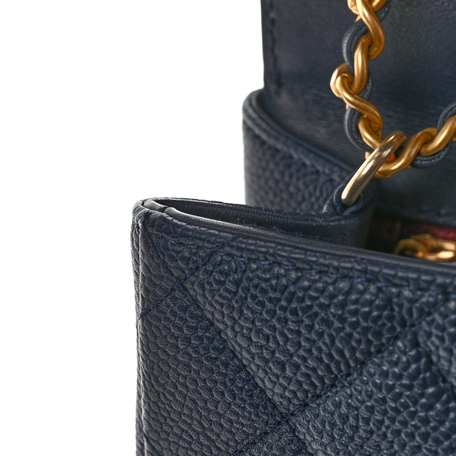 Chanel Caviar Quilted Small CC Filigree Flap Navy 12 of 14