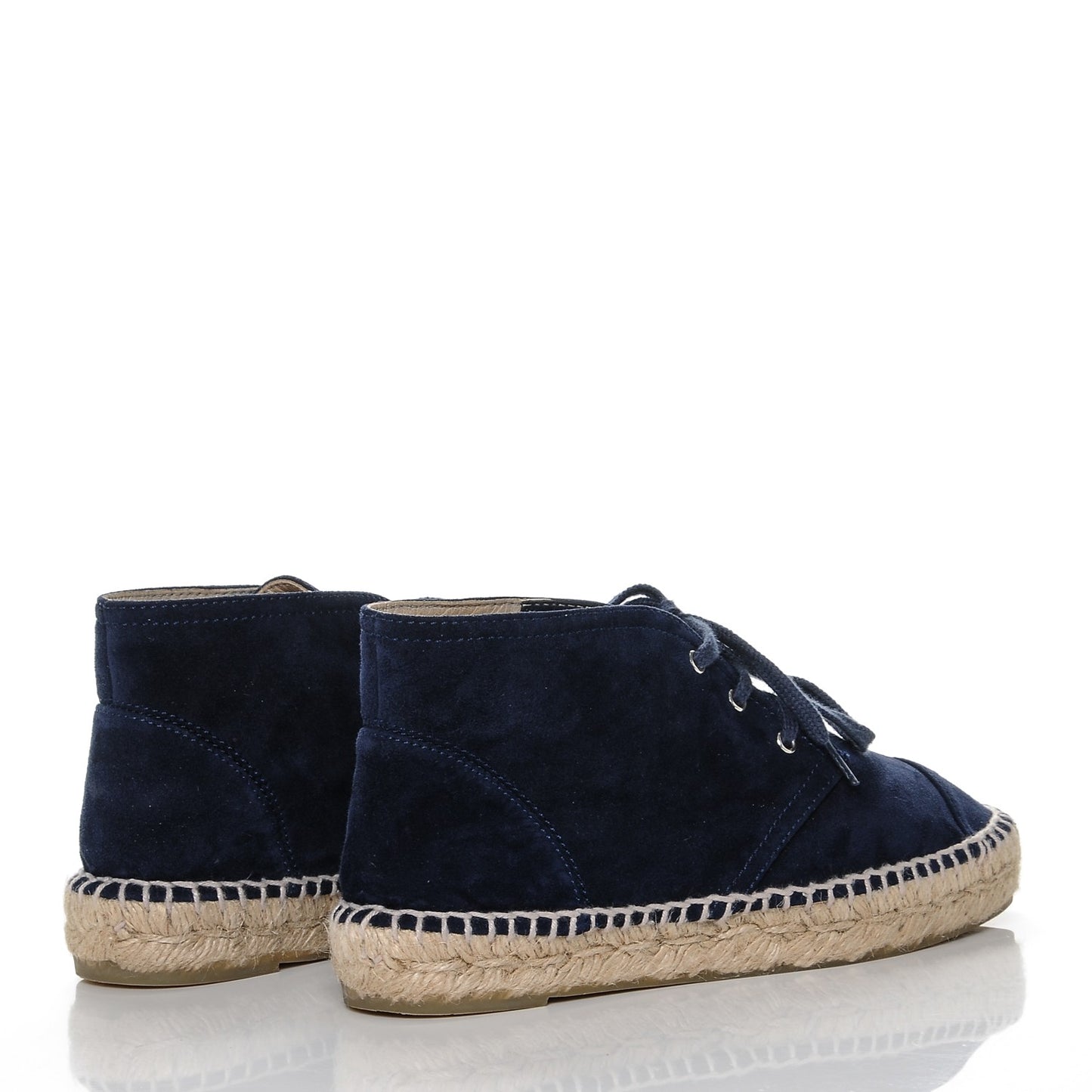 Suede Lace Up Espadrilles 35 Dark Navy Blue