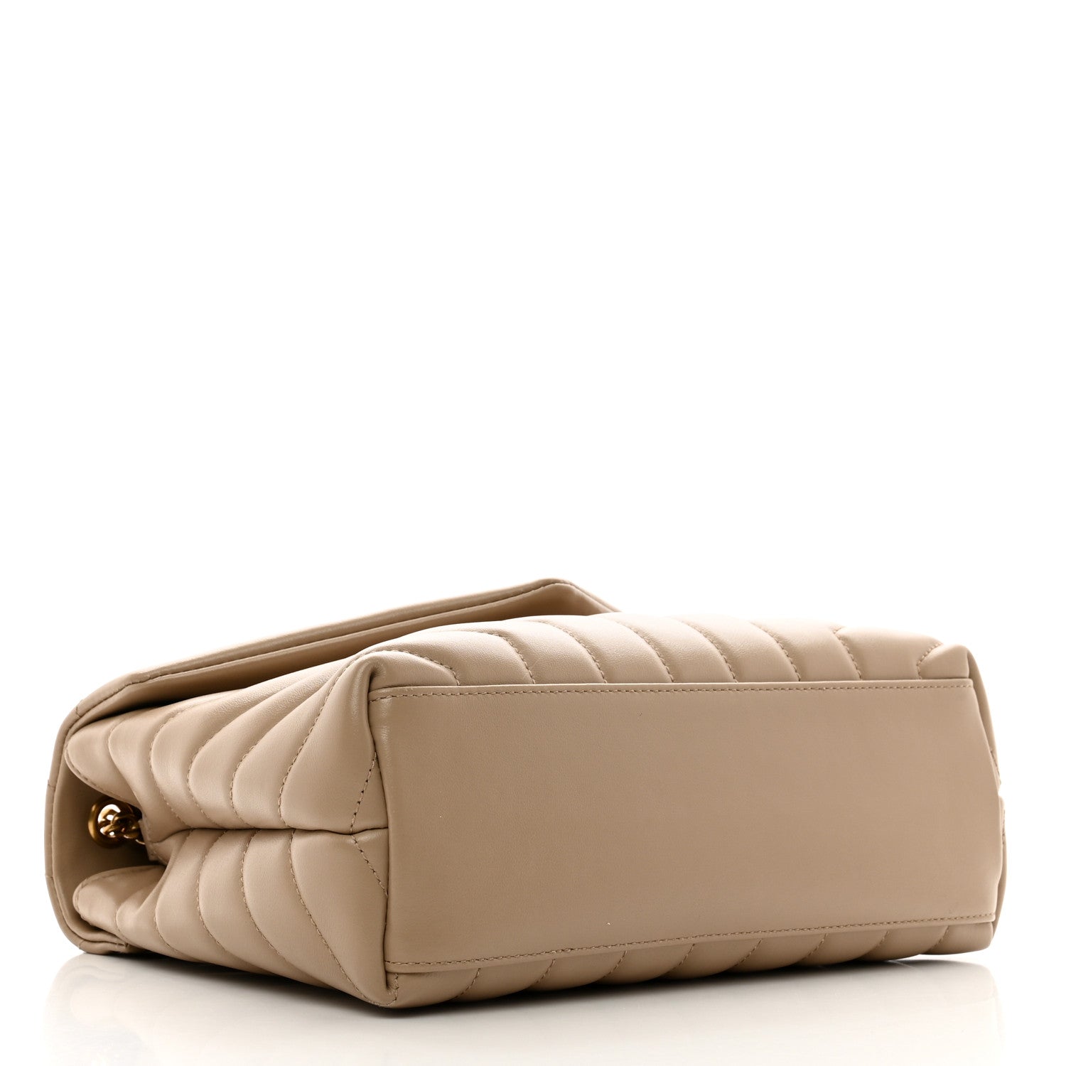 Saint Laurent Calfskin Y Quilted Monogram Small Loulou Chain Satchel Dark Beige 4 of 11