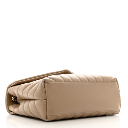 Saint Laurent Calfskin Y Quilted Monogram Small Loulou Chain Satchel Dark Beige 4 of 11
