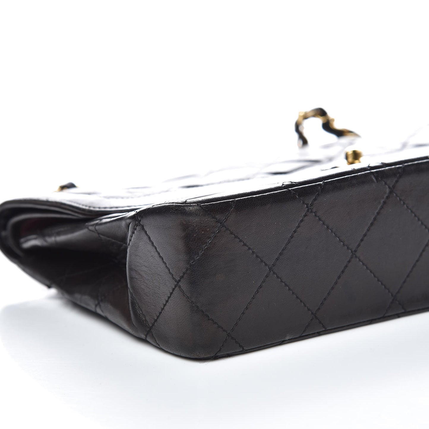 Lambskin Quilted Medium Double Flap Black
