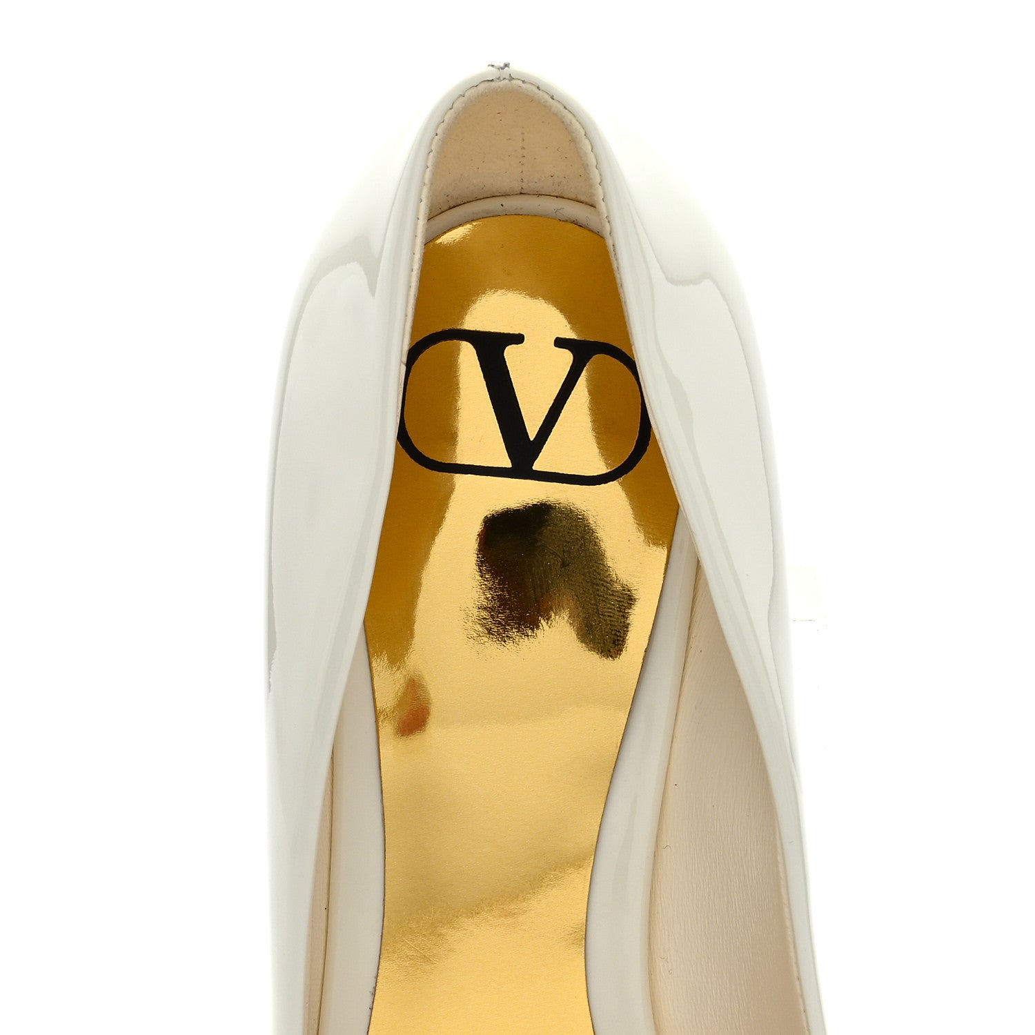 Valentino Garavani Patent Tonal One Stud 100mm Pumps 37 Ivory 7 of 7