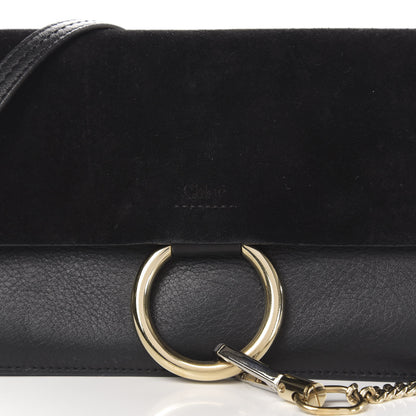 Chloe Suede Calfskin Small Faye Shoulder Bag Black 10 of 10