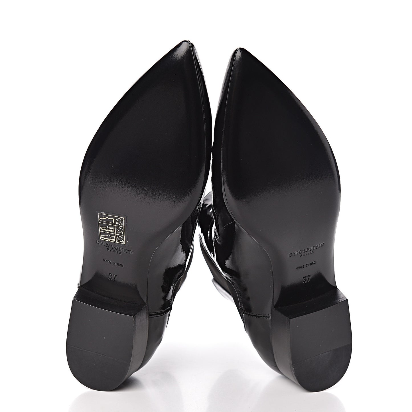 Vitello Vernice Ankle Boots 37 Black
