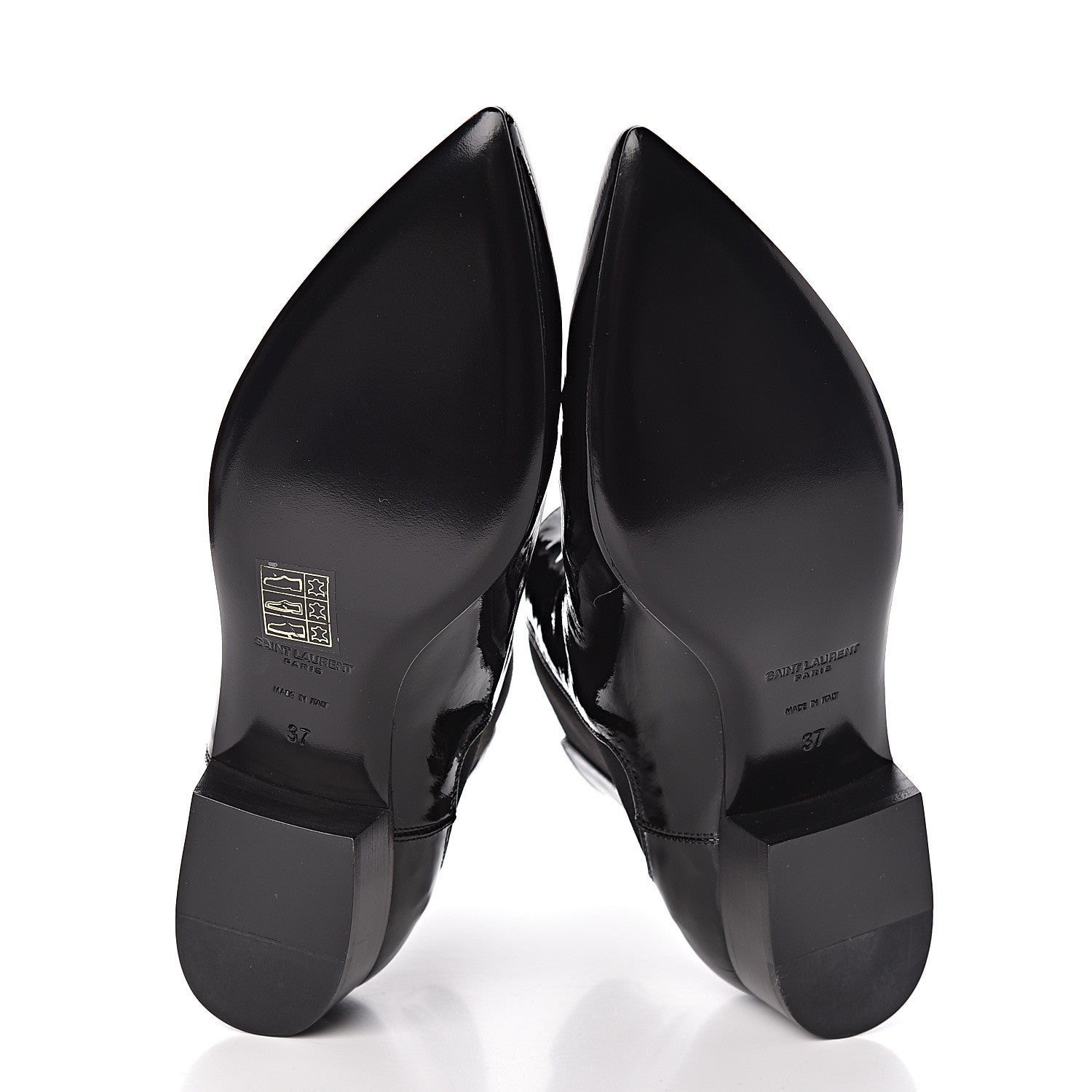 Saint Laurent Vitello Vernice Ankle Boots 37 Black 5 of 8