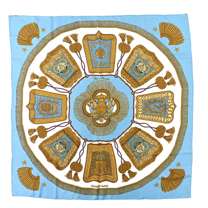Hermes Silk Poste et Cavalerie Scarf Blue Multicolor 1 of 5