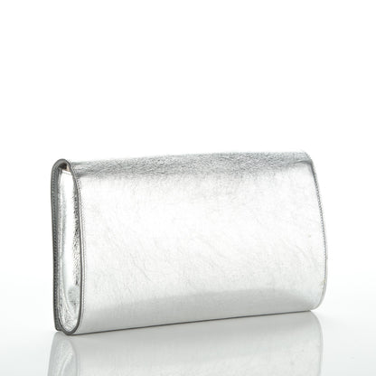 Saint Laurent Metallic Calfskin Monogram Large Belle De Jour Clutch Silver 3 of 6