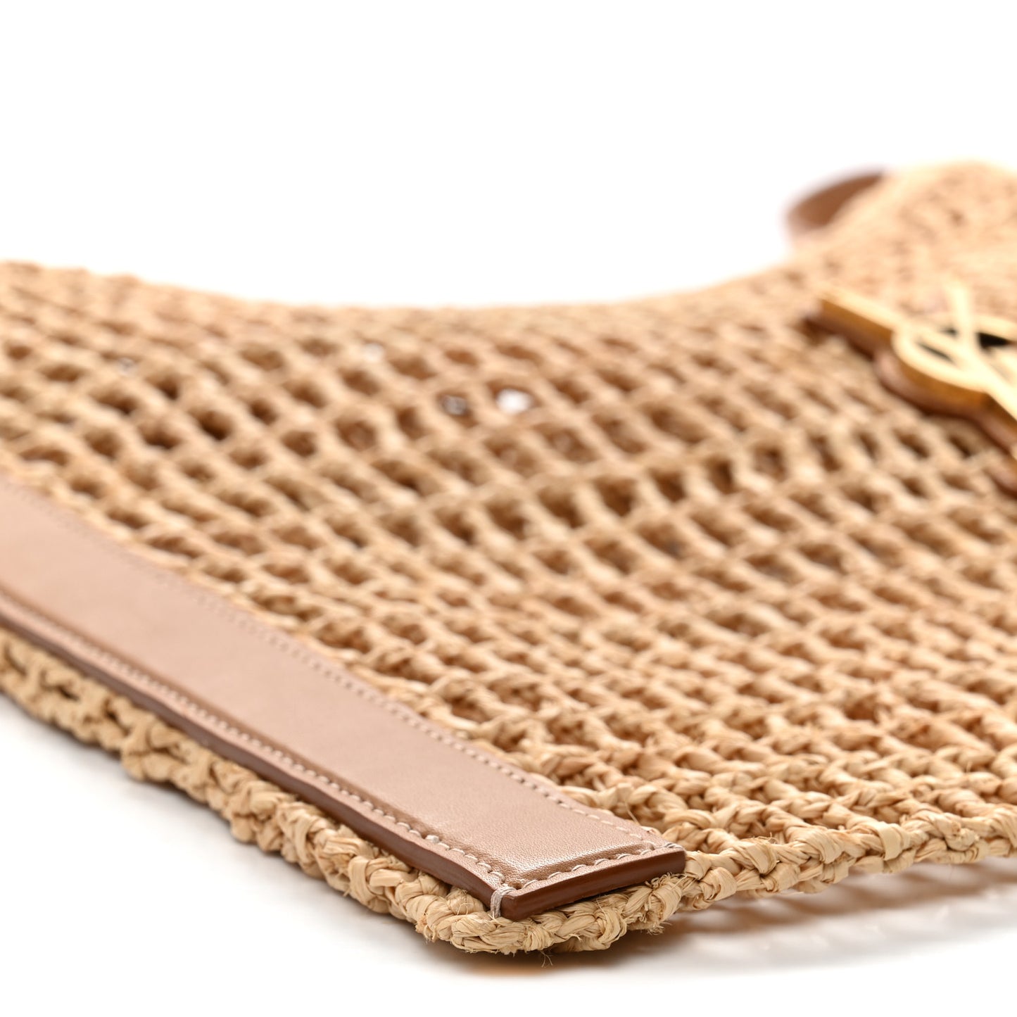 Raffia Calfskin Oxalis Shoulder Bag Naturale Vintage Brown