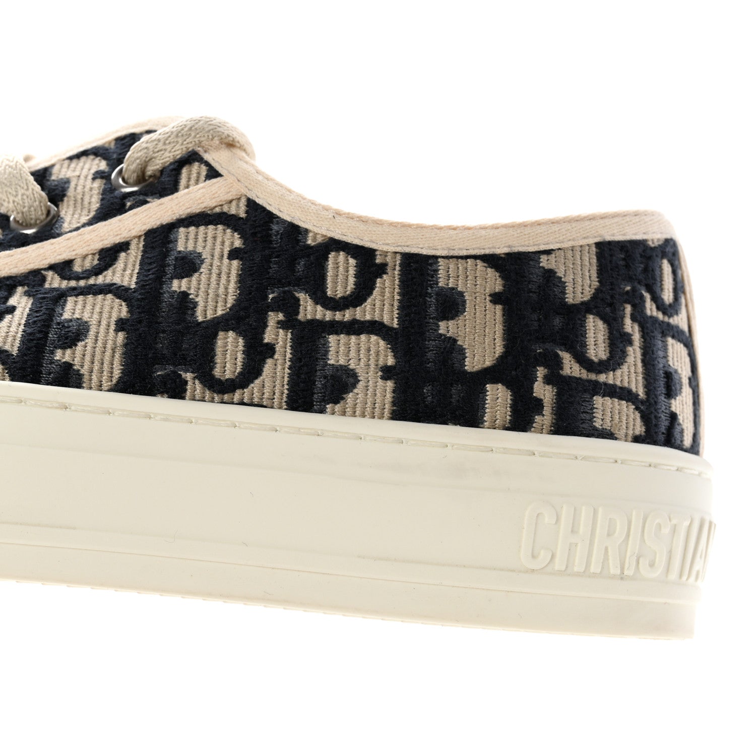 Christian Dior Canvas Oblique Walk'N'Dior Low Top Sneakers 36.5 Deep Blue 9 of 12